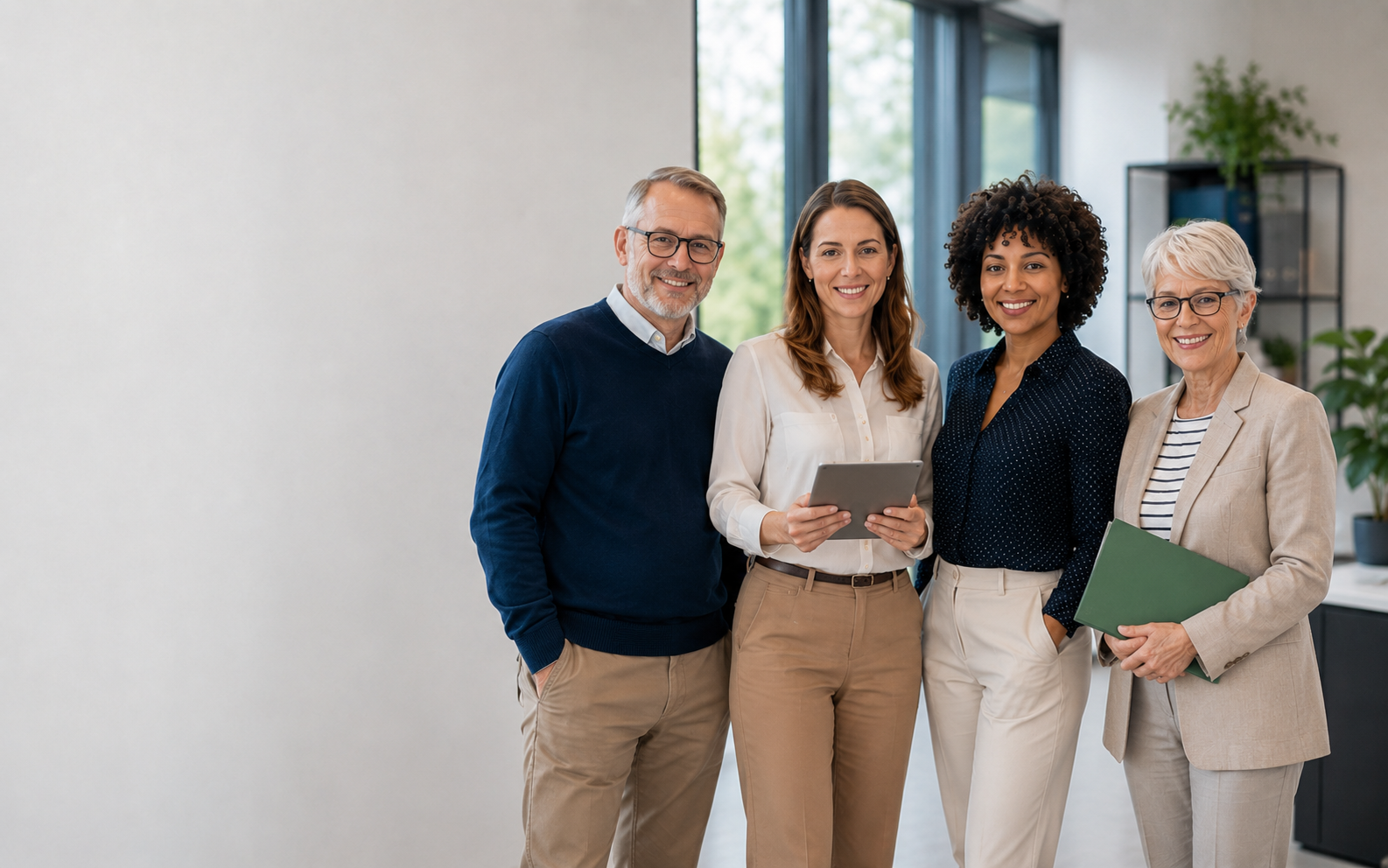 Ein Wahlteam bespricht Unterlagen und die Vorbereitung einer Onlinewahl.